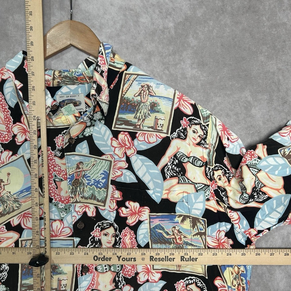 Art of Eddy Y Hula Girl Dancer Hawaiian Shirt Mens XL by Reyn Spooner - Picture 3 of 5